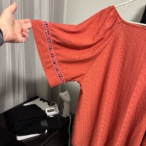 Misia Coral Eyelet Top